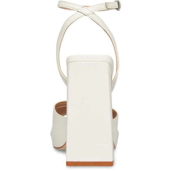 STEVE MADDEN PROPEL WHITE LEAT PLATFORM HEEL - Picture 3 of 3